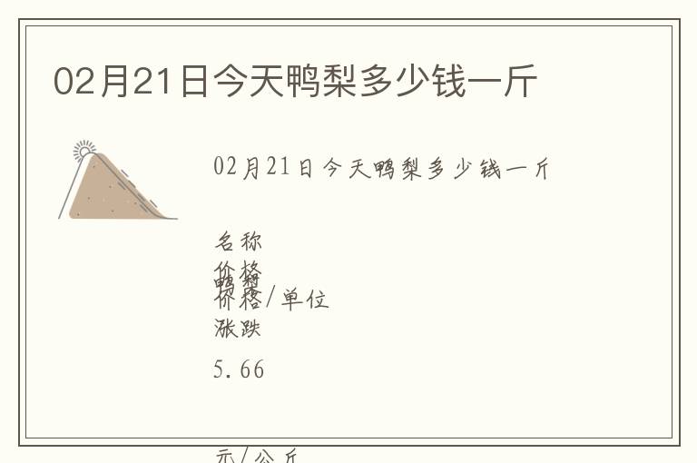 02月21日今天鴨梨多少錢一斤
