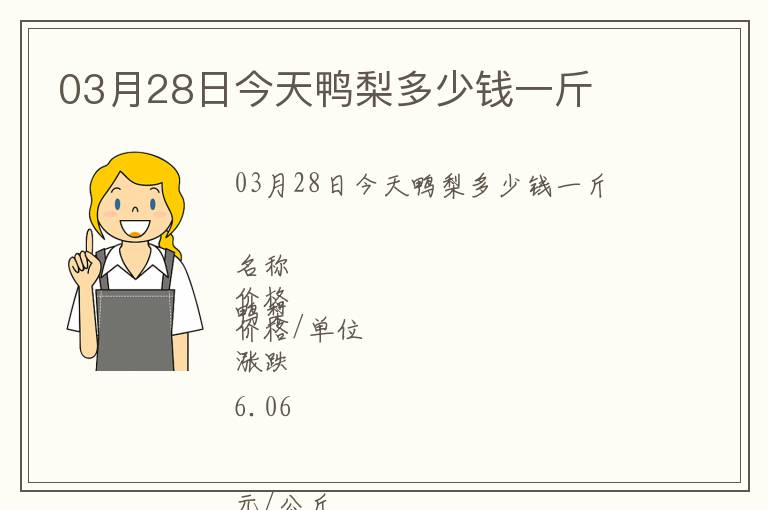 03月28日今天鴨梨多少錢一斤