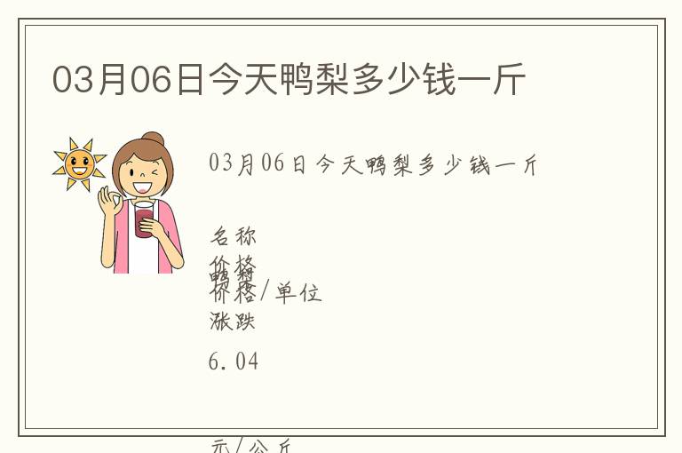 03月06日今天鴨梨多少錢一斤