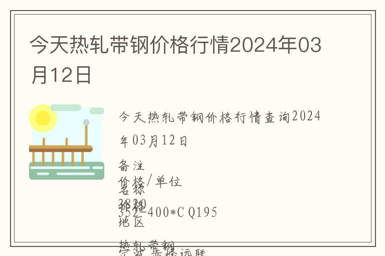 今天熱軋帶鋼價格行情2024年03月12日