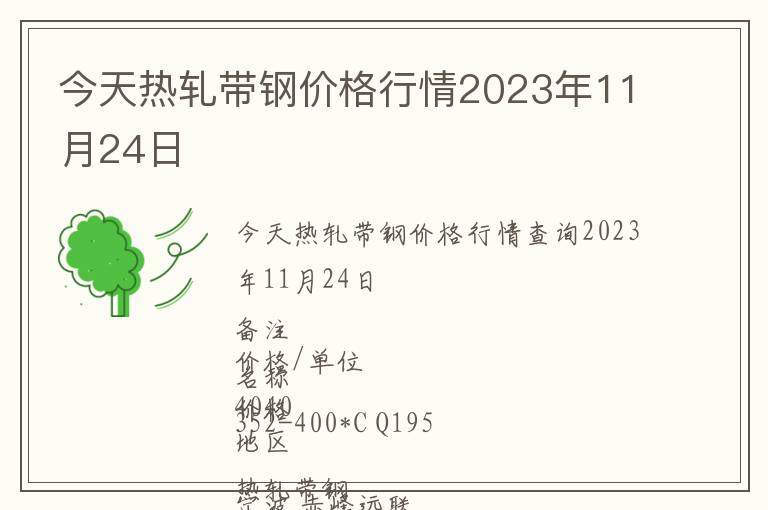 今天熱軋帶鋼價格行情2023年11月24日