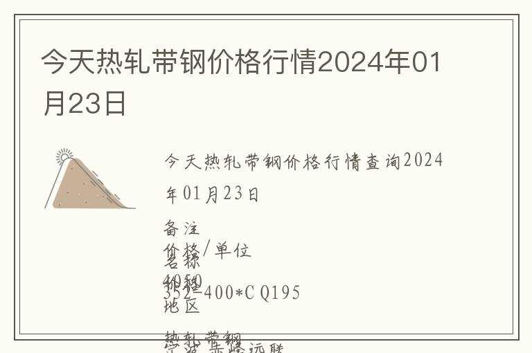今天熱軋帶鋼價格行情2024年01月23日