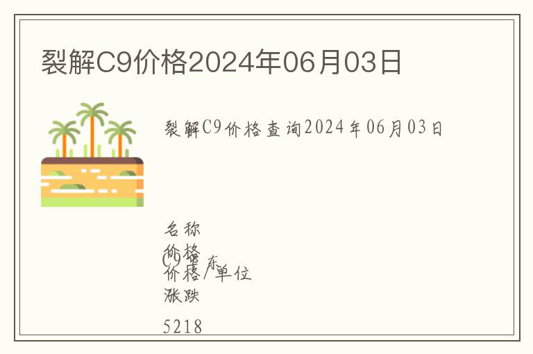 裂解C9價格2024年06月03日