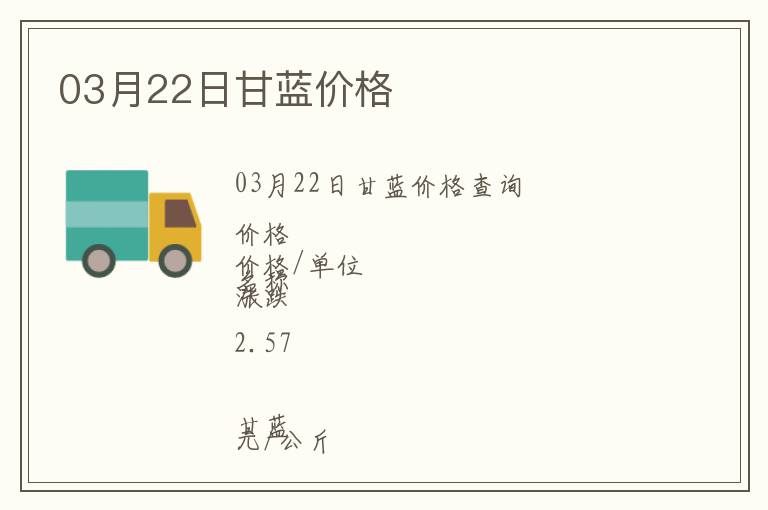 03月22日甘藍(lán)價(jià)格