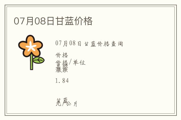 07月08日甘藍(lán)價(jià)格