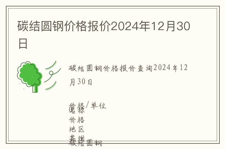 碳結圓鋼價格報價2024年12月30日