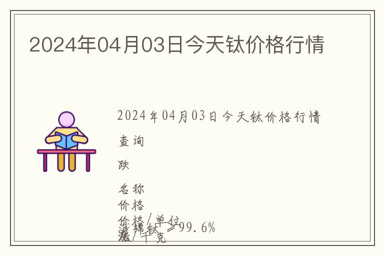 2024年04月03日今天鈦價格行情