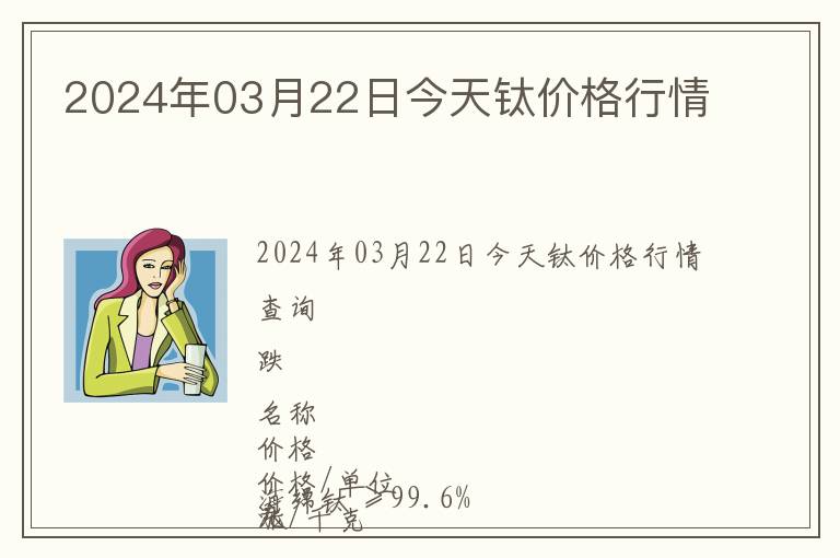 2024年03月22日今天鈦價(jià)格行情