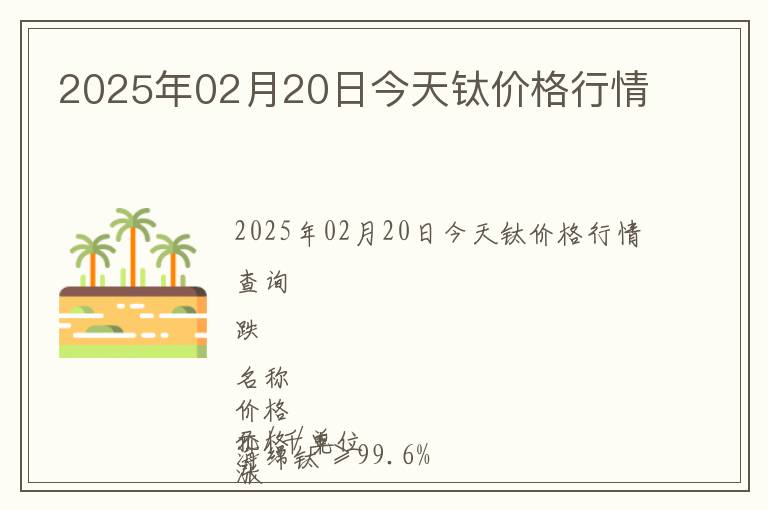 2025年02月20日今天鈦價(jià)格行情