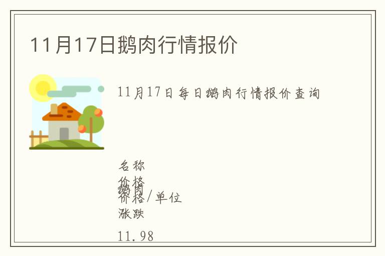 11月17日鵝肉行情報價