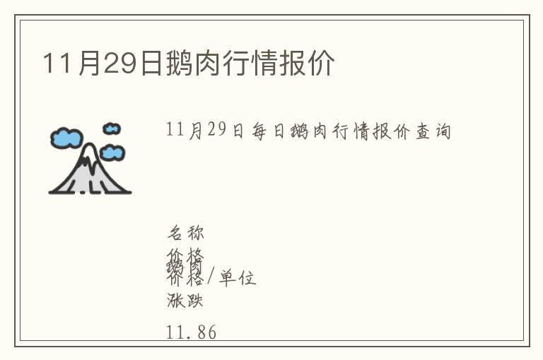 11月29日鵝肉行情報(bào)價(jià)