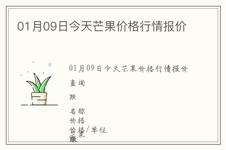 01月09日今天芒果價(jià)格行情報(bào)價(jià)