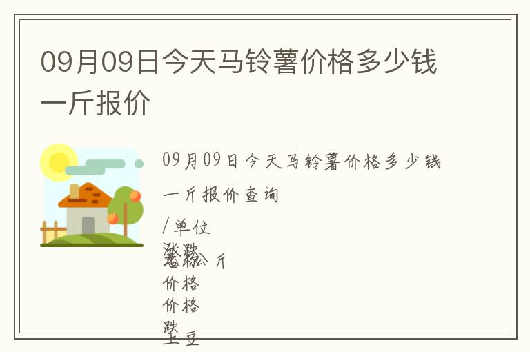 09月09日今天馬鈴薯價格多少錢一斤報價