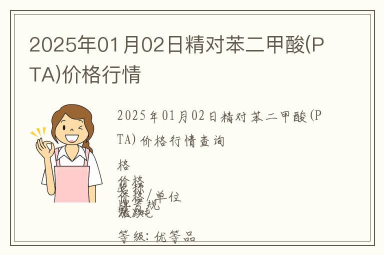 2025年01月02日精對苯二甲酸(PTA)價格行情