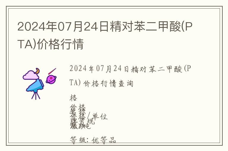2024年07月24日精對苯二甲酸(PTA)價格行情