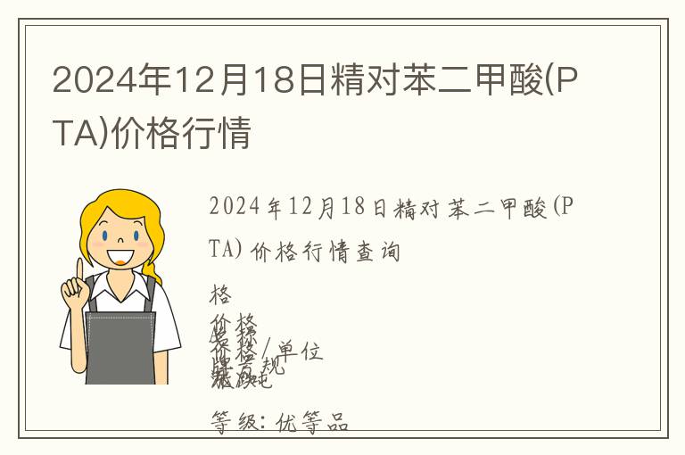 2024年12月18日精對苯二甲酸(PTA)價格行情