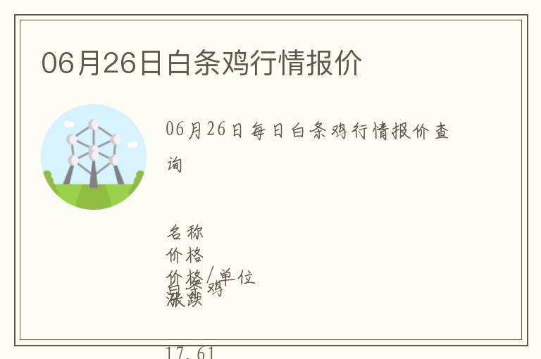 06月26日白條雞行情報價