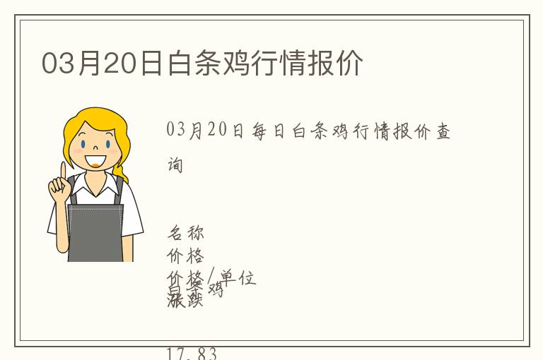 03月20日白條雞行情報(bào)價(jià)
