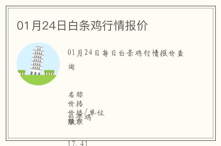 01月24日白條雞行情報價