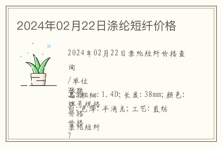 2024年02月22日滌綸短纖價格