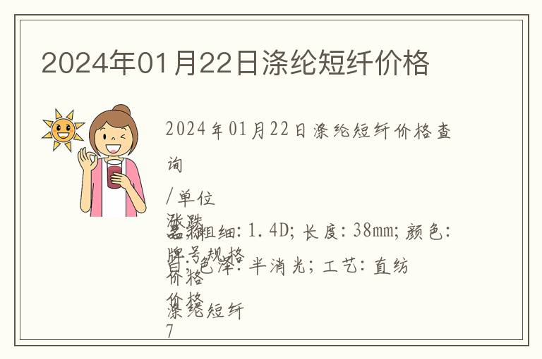 2024年01月22日滌綸短纖價(jià)格