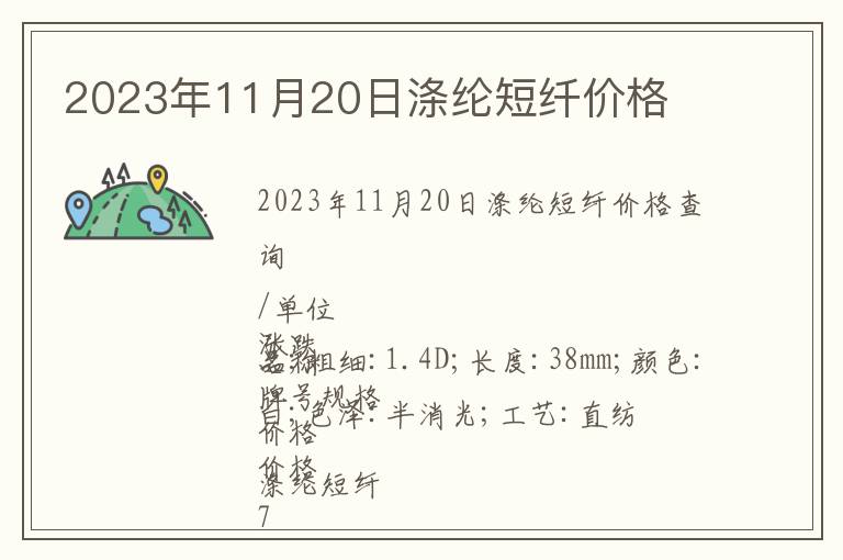 2023年11月20日滌綸短纖價格