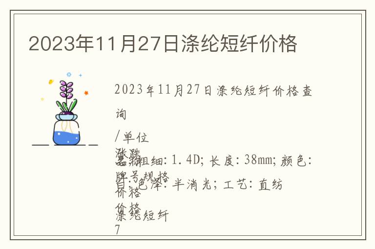 2023年11月27日滌綸短纖價格