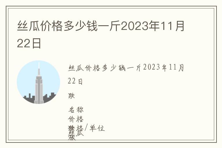 絲瓜價格多少錢一斤2023年11月22日