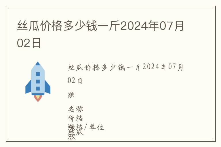絲瓜價格多少錢一斤2024年07月02日
