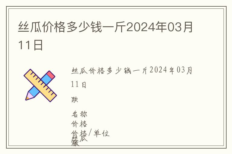 絲瓜價格多少錢一斤2024年03月11日