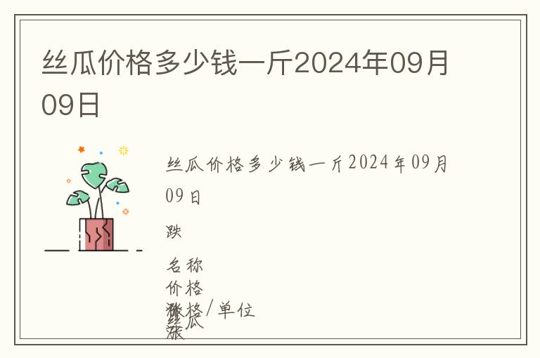 絲瓜價格多少錢一斤2024年09月09日