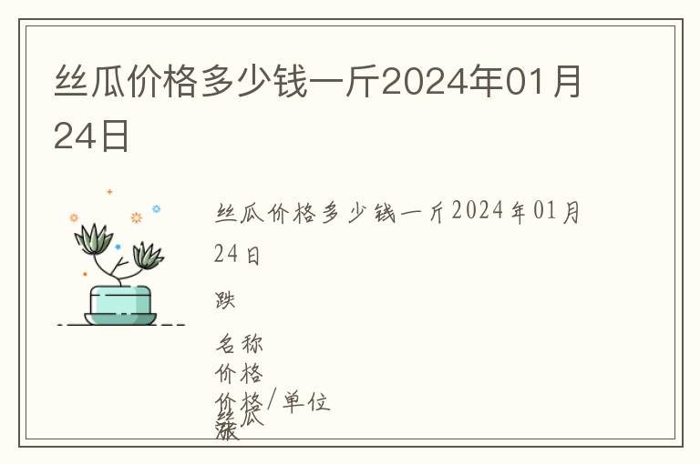 絲瓜價格多少錢一斤2024年01月24日