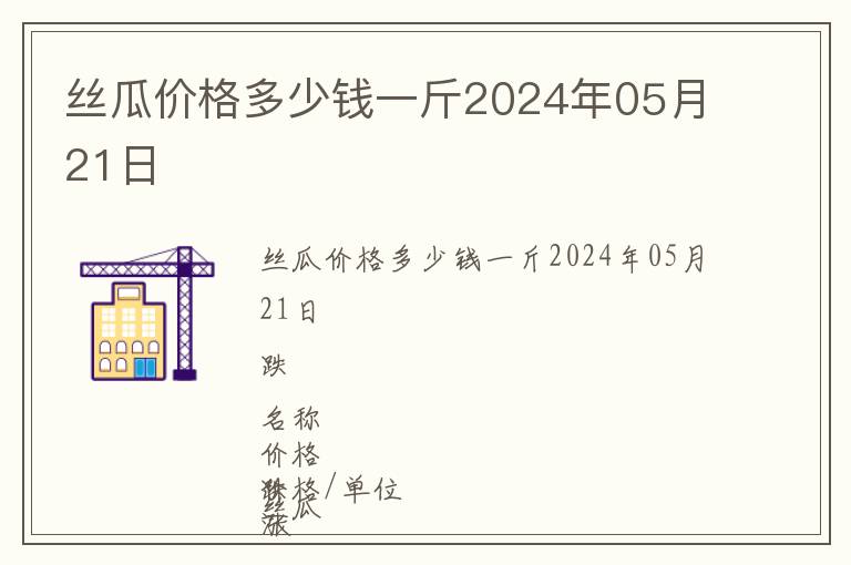 絲瓜價格多少錢一斤2024年05月21日