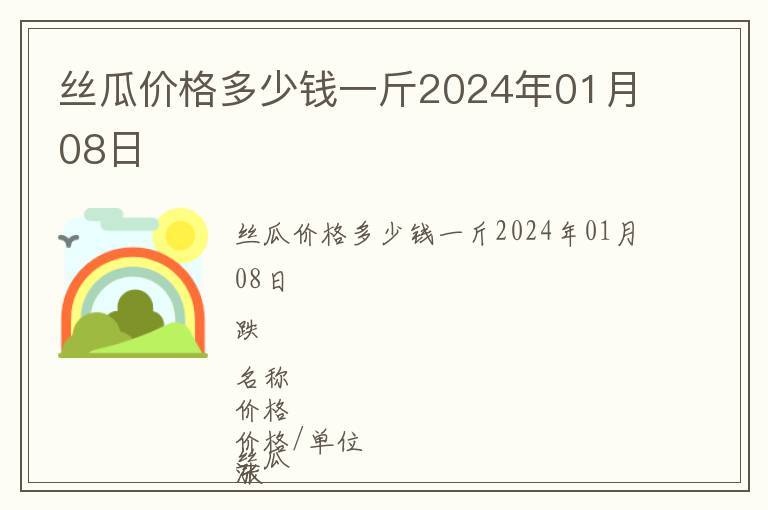 絲瓜價格多少錢一斤2024年01月08日