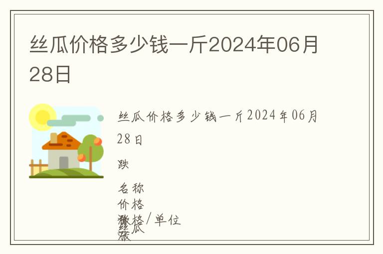 絲瓜價格多少錢一斤2024年06月28日