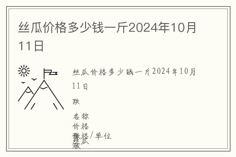 絲瓜價(jià)格多少錢一斤2024年10月11日