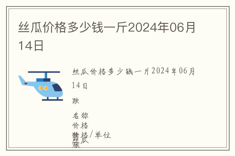 絲瓜價格多少錢一斤2024年06月14日