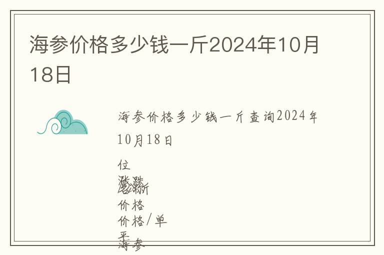海參價格多少錢一斤2024年10月18日