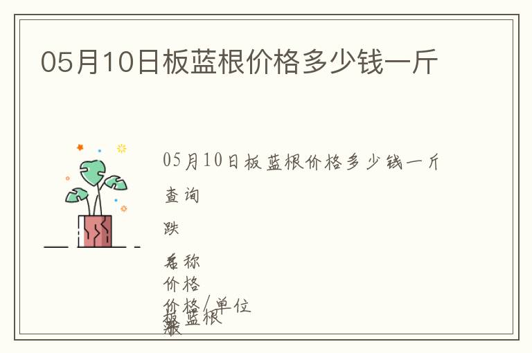 05月10日板藍根價格多少錢一斤