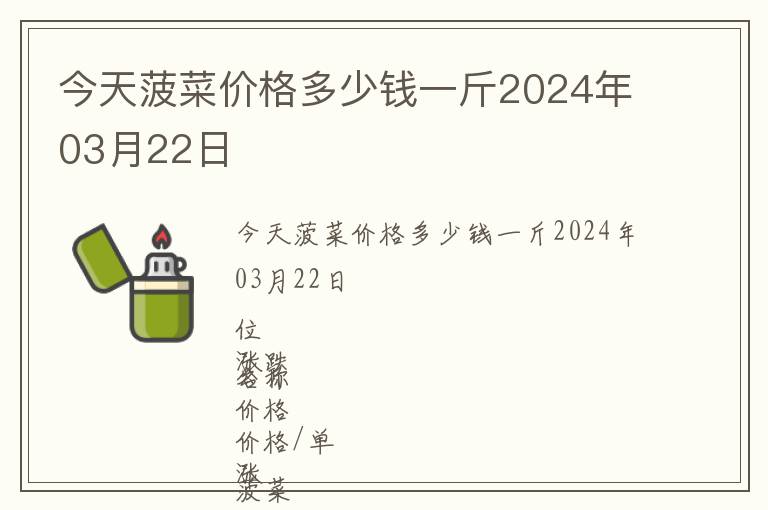今天菠菜價格多少錢一斤2024年03月22日