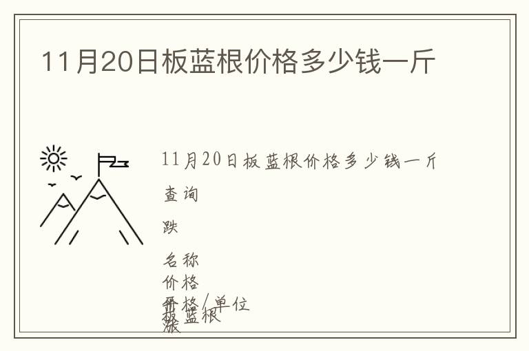 11月20日板藍(lán)根價(jià)格多少錢(qián)一斤