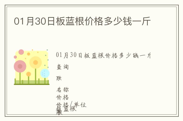 01月30日板藍(lán)根價(jià)格多少錢一斤