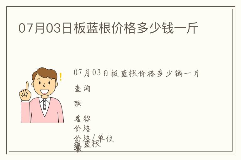 07月03日板藍根價格多少錢一斤