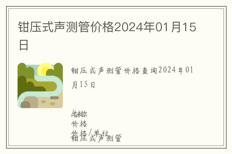 鉗壓式聲測管價格2024年01月15日