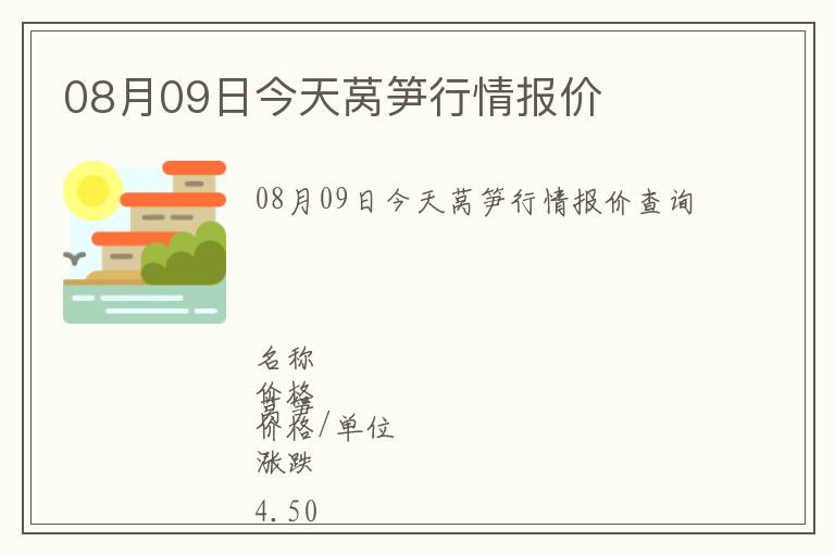 08月09日今天萵筍行情報(bào)價(jià)