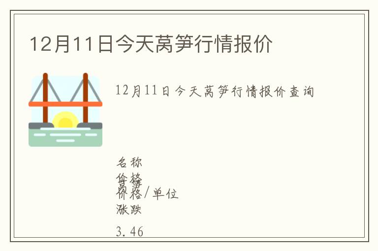 12月11日今天萵筍行情報價