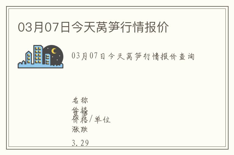 03月07日今天萵筍行情報價