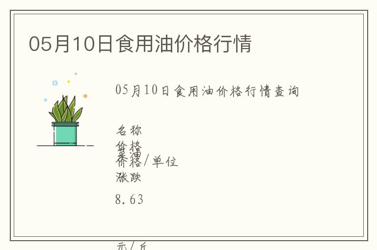 05月10日食用油價格行情