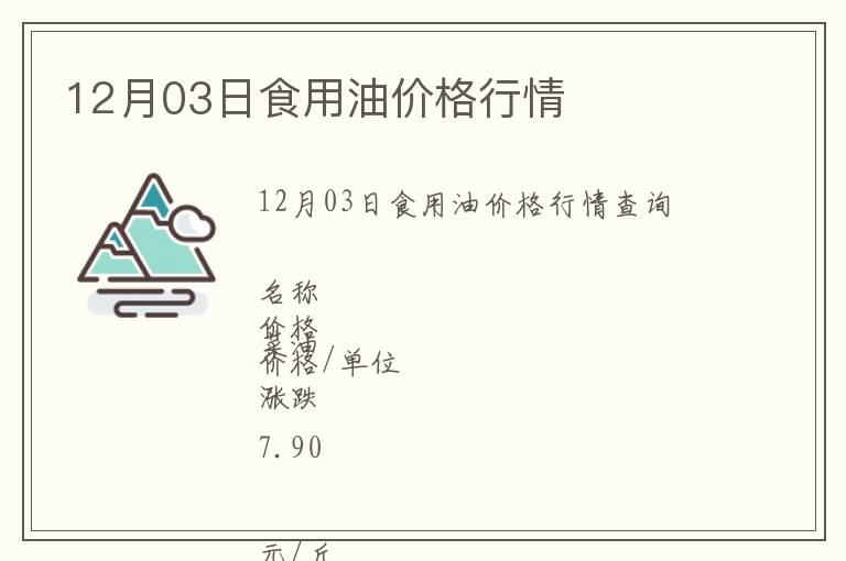 12月03日食用油價(jià)格行情