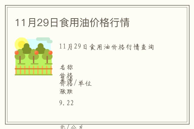 11月29日食用油價(jià)格行情